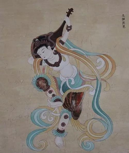 网红小女孩敦煌飞天图片,萌娃演绎千年壁画神韵